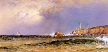 阿爾弗雷德 湯普森 佈雷奇 Coastal Scene with Lighthouse